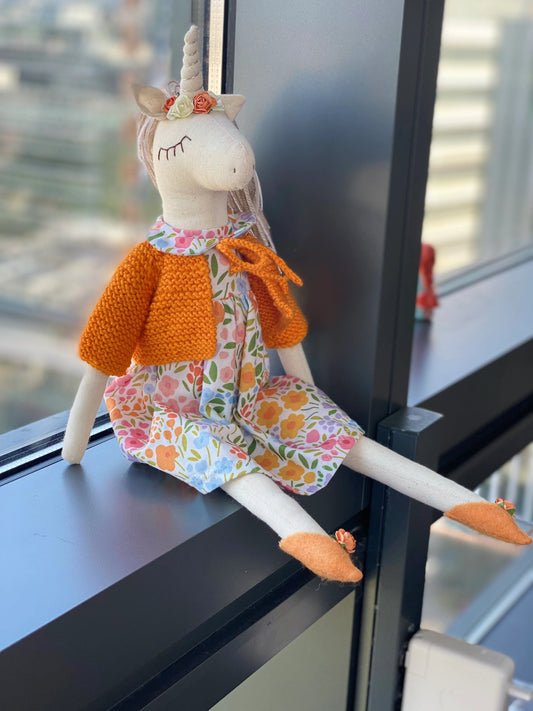 20"/50cm FABRIC UNICORN Doll - Stuffed wearable sleeping toy - Decorative magic tale animal