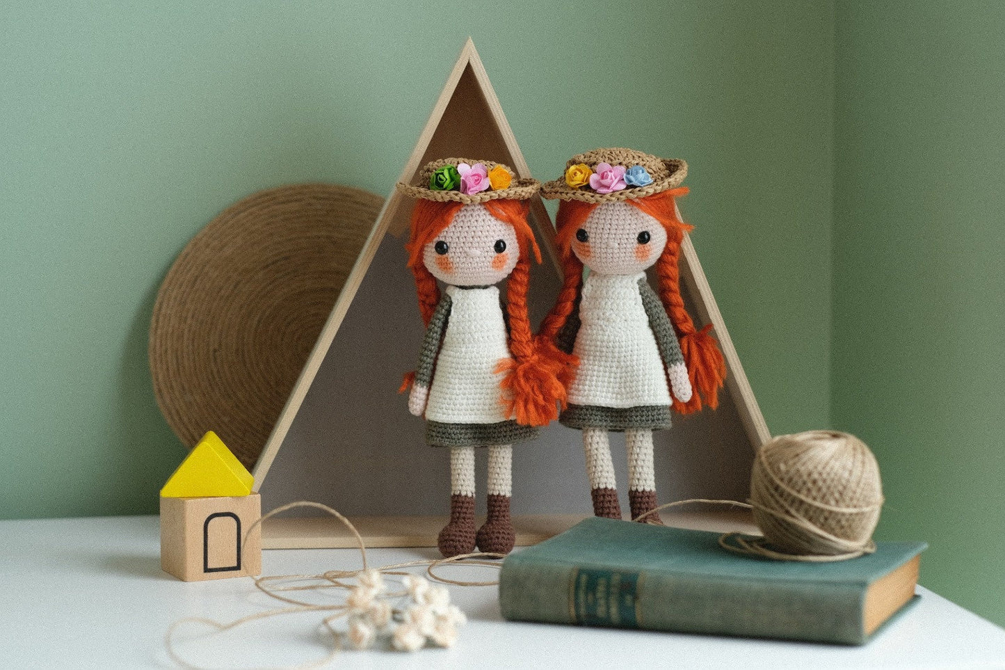 Miss ANNE Shirley of Green Gables With An E - Traditional handmade doll - Canadian girl gift - Unique crochet - Miniature story friend