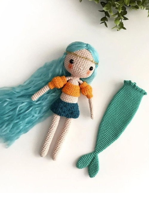 Handmade Crochet Convertible Mermaid & Human - Tail and Skirt