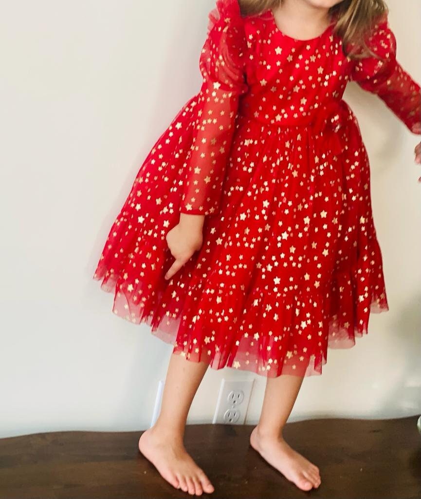 Kids Clothes - My Dress and Toy Same! CHRISTMAS DRESS FOR Toddler Girl 1 2 3 4 5 6 7 8 Years + Same Pattern Unicorn Gift for Red Lovers Birthday Party