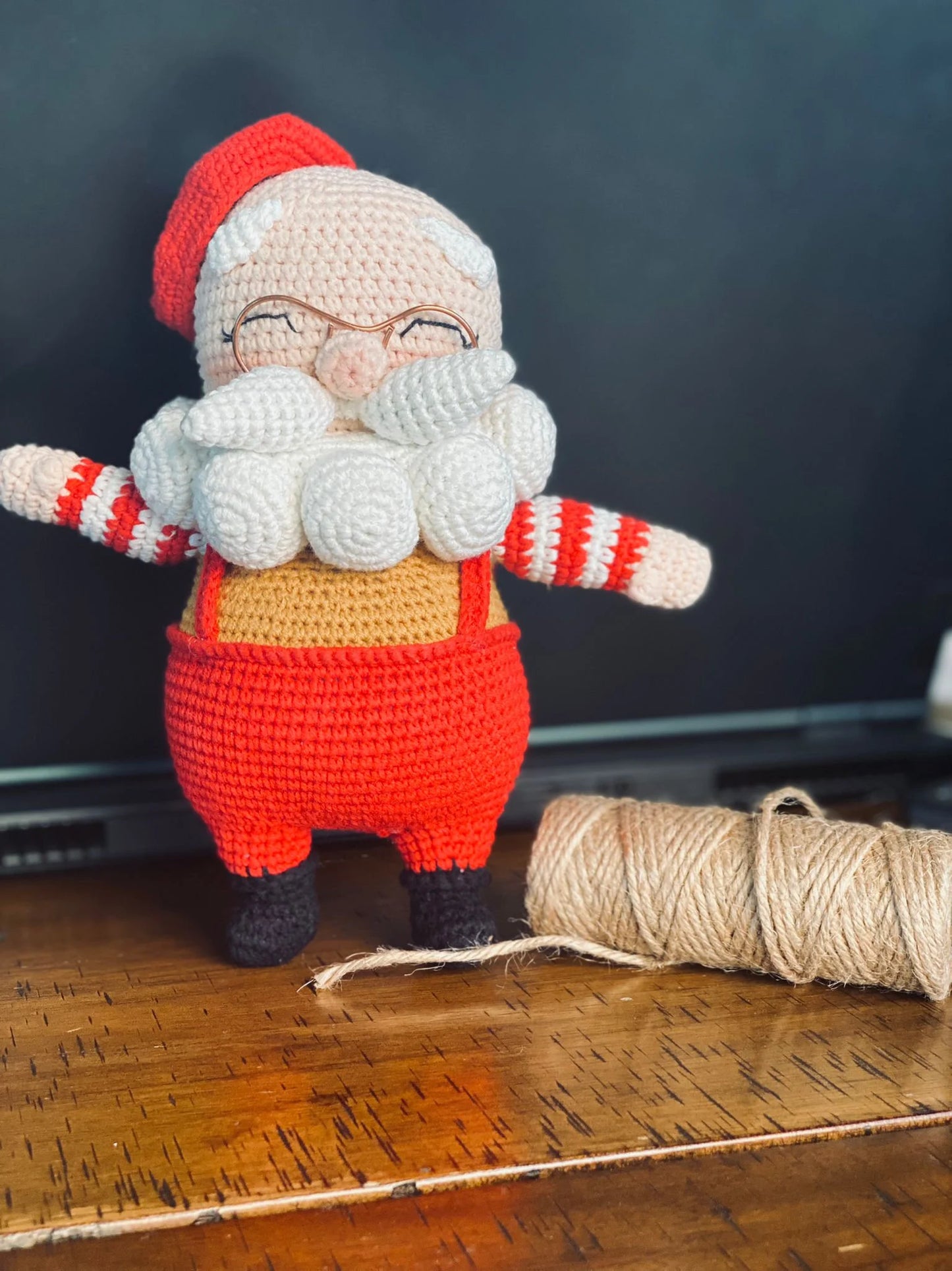 CHRISTMAS SANTA CLAUS Man and Woman Dolls Birthday gift Miniature decor Plush natural toy Unique ecofriendly Crochet present - heirloom gift